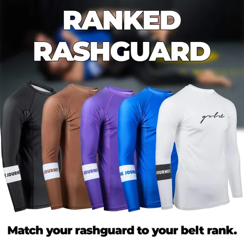 Vista 5 de Gold BJJ Foundation Rash Guard - Rashguard de Jiu Jitsu sin Gi y Gi