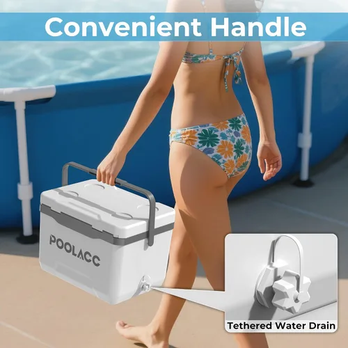 Vista 6 de Portable Personal Cooler, Poolside Ice Chest Fits INTEX Pools, Hard-Sided Cooler, Bonus Ice Pack Included, For Above Ground Pool or Spa
