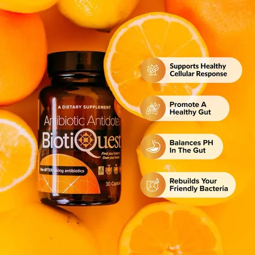 Vista 5 de BiotiQuest Probióticos antibióticos antibióticos para reequilibrar el cuerpo después de tomar antibióticos, 20 mil millones de UFC, sin OMG y sin