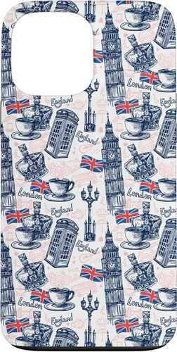 Vista 23 de Funda para iPhone 16 London con Big Ben, Booth, Union Jack, funda de té inglés