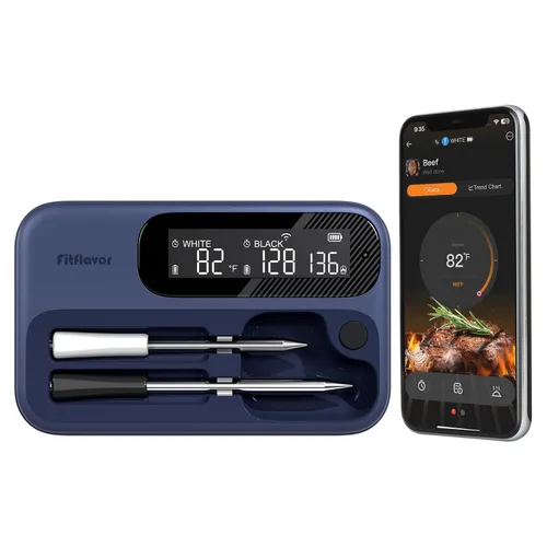 Vista 11 de Termómetro inalámbrico para carne con Bluetooth, termómetro de carne Bluetooth para parrilla, sonda de carne inalámbrica para cocinero de alimentos