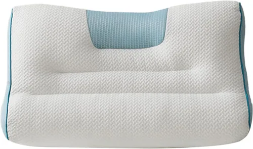 Vista 9 de Almohada cómoda de apoyo cervical para mejorar el sueño, almohada cervical mejorada 2025 mejorada para mejorar el sueño cervical para dormir Azul
