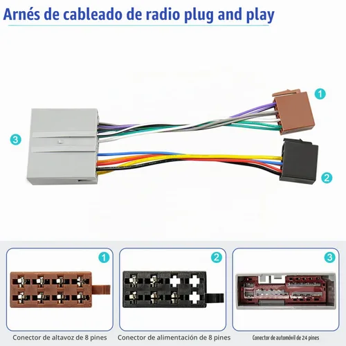 Vista 4 de Arnés de cableado de radio de 24 pines para Ford Mercury Lincoln 2006-2012 Aftermarket 16Pin ISO Stereo Connector Wire Adapter Compatible with