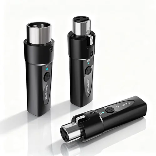 Vista 7 de Sistema de micrófono inalámbrico XLR – 2 transmisores y 1 receptor – Kit de micrófono inalámbrico de doble entrada para micrófonos dinámicos