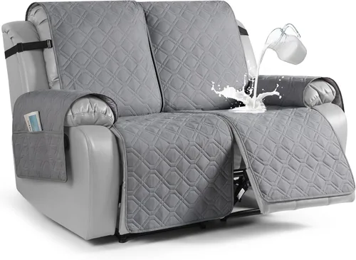 Vista 8 de VANSOFY Funda impermeable para sofá reclinable, lavable, funda para sofá reclinable de 1 pieza, protector de muebles con correas elásticas, bolsillo