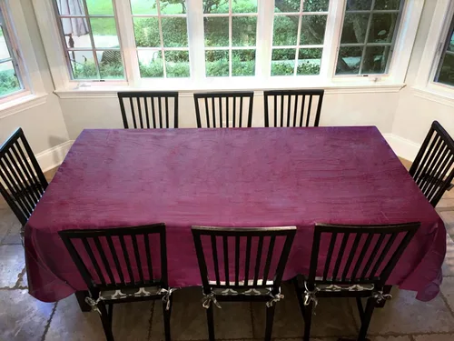 Vista 45 de LAMINET Mantel elástico ajustable para mesa, medallón grande, redondo, se adapta a mesas de hasta 45 a 56 pulgadas de diámetro Medallion