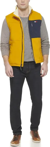 Vista 2 de Tommy Hilfiger Chaleco con forro Sherpa para hombre, Multi