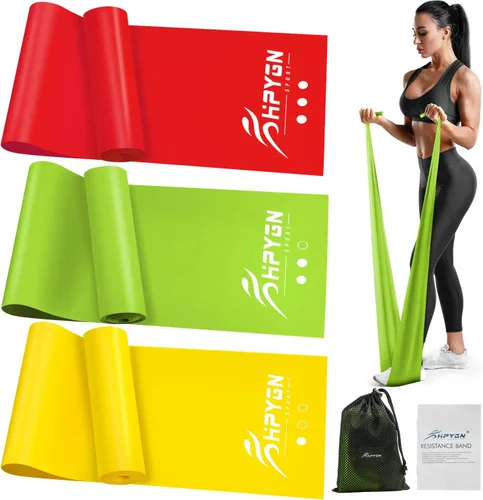 Vista 12 de Bandas de resistencia, bandas de ejercicio, bandas de terapia física para entrenamiento de fuerza, yoga, pilates, banda elástica de estiramiento