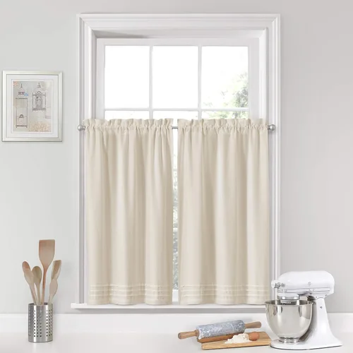 Vista 9 de VUE Kingsbury - Par de paneles pequeños para ventana de privacidad, baño, sala de estar, 52 x 24 pulgadas, color blanco
