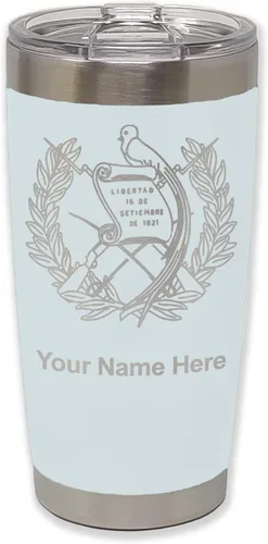 Vista 18 de LaserGram - Vaso personalizado de 20 onzas, bandera de Guatemala (negro) Regalo grabado, acero inoxidable aislado al vacío, grabado con láser