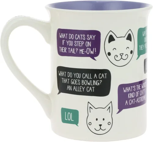 Vista 3 de Enesco Our Name is Mud Pets Hiss-Terical Cat Jokes - Taza de café, 16 onzas, multicolor