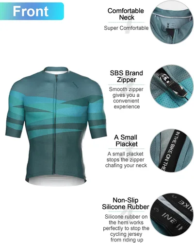 Vista 3 de INBIKE Maillot de ciclismo Pro Race Fit Bike Bike Bike Camisa Hombres Top Ligero Reflectante Secado Rápido