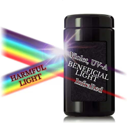 Vista 4 de Tarro de vidrio ultravioleta negro con tapa Recipiente hermético a prueba de olores de 16.9 fl oz de 16 onzas Almacenamiento de hierbas
