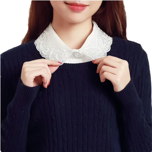 Vista 2 de SUZALA Collar de media camisa para mujer, collares falsos desmontables
