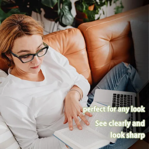 Vista 5 de AQWANO Stylish Blue Light Reading Glasses for Women, Fashion Butterfly Design Computer Readers Eyeglasses