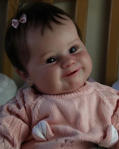 Vista 2 de Angelbaby Muñecas de bebé Reborn realistas de silicona de cuerpo completo de 20 pulgadas, hechas a mano, muñeca de bebé realista Sweet Smile recién