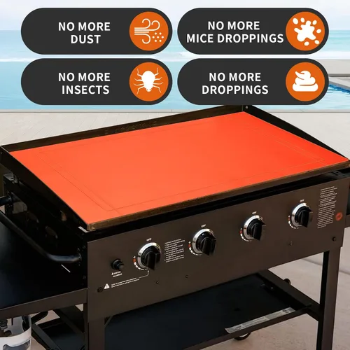 Vista 3 de Alfombrilla de silicona para parrilla de 36 pulgadas para Blackstone: Accesorios para parrilla, cubierta superior plana, protección de grado
