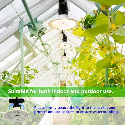 Vista 7 de Luces LED de Crecimiento para Exteriores, Luz de Crecimiento de Cadena Impermeable, Luces de Crecimiento de Plantas de Espectro Completo con Cable