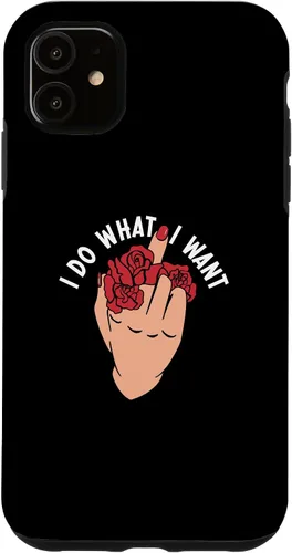Vista 8 de I Do What I Want Middle Finger Flowers Women Case for iPhone 16