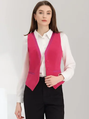 Vista 4 de Allegra K Chaleco retro de terciopelo para mujer, cuello en V, sin mangas, espalda cruzada, chaleco steampunk