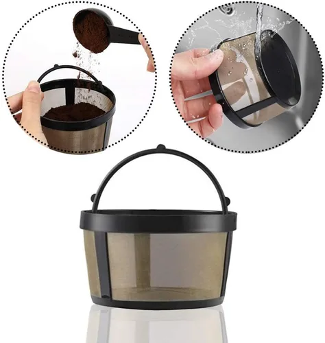 Vista 3 de Filtro de café permanente con estilo canastilla para cafeteras Mr. Coffee de 10 a 12 tazas, 4, Dorado/Negro