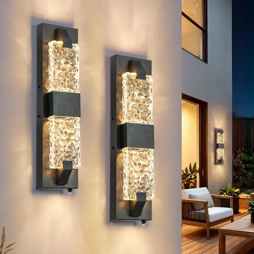 Vista 26 de Luz de pared inteligente para exteriores, RGB, App y Alexa, dorado