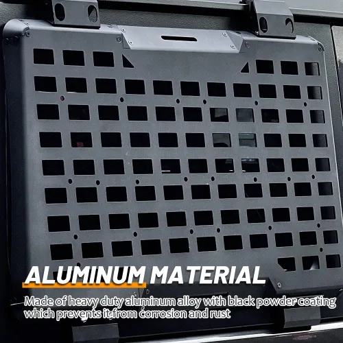 Vista 4 de FURYENGRAVER Kit de panel lateral MOLLE para ventana trasera con almacenamiento, decoración protectora para la ventana trasera para Jeep Wrangler