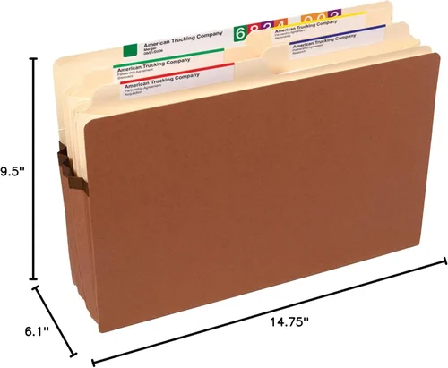 Vista 5 de Smead Bolsillo para archivo, pestaña de corte recto, expansión de 3-1/2", tamaño legal, cuerda roja, 25 por caja (74224)