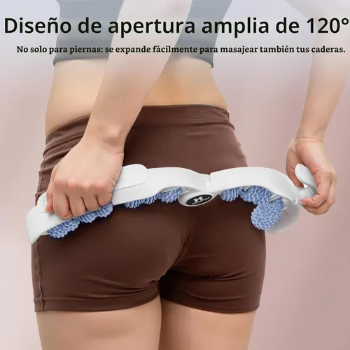 Vista 4 de Herramienta de masaje para celulitis, rodillo manual para celulitis, piel contorneada y más suave, alivia el dolor muscular de las piernas Azul