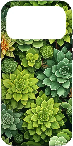 Vista 22 de Succulent Plant Botanical Green Floral Pattern Flower Cactus Case for iPhone 17