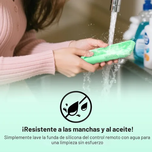Vista 6 de Funda protectora de silicona para Roku, compatible con todos los controles remotos de TV Roku que brilla en la oscuridad, color azul y verde