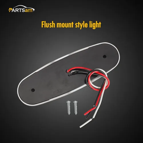Vista 7 de Partsam 14 luces intermitentes de 6.5 pulgadas, color ámbar, 16 LED, cromadas, montaje empotrado, luces de liquidación para remolque semirremolque