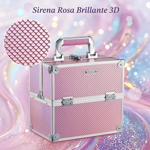 Vista 4 de Frenessa Estuche de Maquillaje Caja de Maquillaje Organizador de Cosméticos Estuche Portátil de Artista de Maquillaje Estuche de Viaje Caja