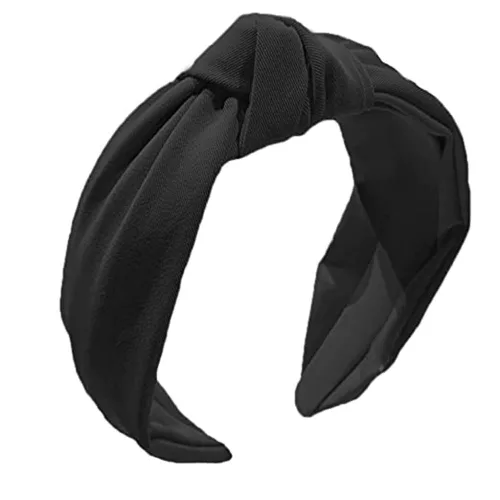 Vista 14 de Diadema para mujeres, diadema ancha anudada, banda elástica para el cabello de yoga, accesorios de moda para el cabello para mujeres (Beige)
