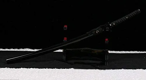 Vista 3 de Espada 41 & Mano Forjado Completo Negro 1060 Sharp Blade Real Japonés Samurai Katana Espada