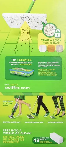Vista 2 de Swiffer Sweeper Dry Sweeping Pad - Recambios multisuperficie, sin perfume, 48