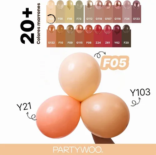 Vista 4 de PartyWoo - Globos nude de 140 piezas en diferentes tamaños de 18, 12, 10, 5 pulgadas, kit de arco de globos de color neutro y melocotón estilo boho
