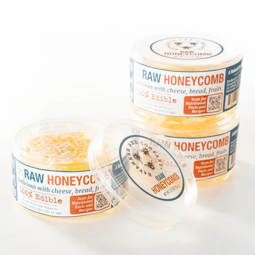 Vista 6 de Savannah Bee Company Panal crudo, tablas de queso Snacking 3.17 oz Miel natural pura, miel cruda sin ingredientes artificiales, para picnics