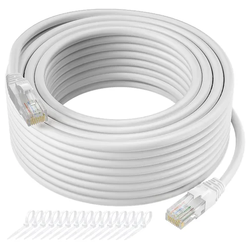 Vista 8 de Cable Ethernet Cat5e de 25 pies, cable de Internet Cat 5e largo, cable de conexión sin enganches negro, flexible, red, LAN, PoE, conector RJ45