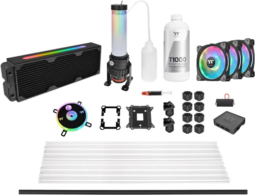 Vista 8 de Thermaltake Pacific C240 Ddc Res/Pump 5V Sincronización de placa base Radiador de cobre PETG Tubo duro Kit de refrigeración por agua CL-W242-CU12SW-A