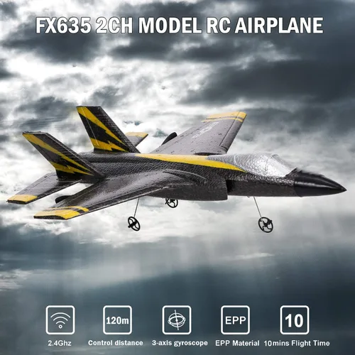 Vista 2 de GoolRC Avión RC FX635, avión RC de 2 canales, avión de control remoto de 2.4 GHz, planeador de espuma listo para volar con giroscopio de 3 ejes