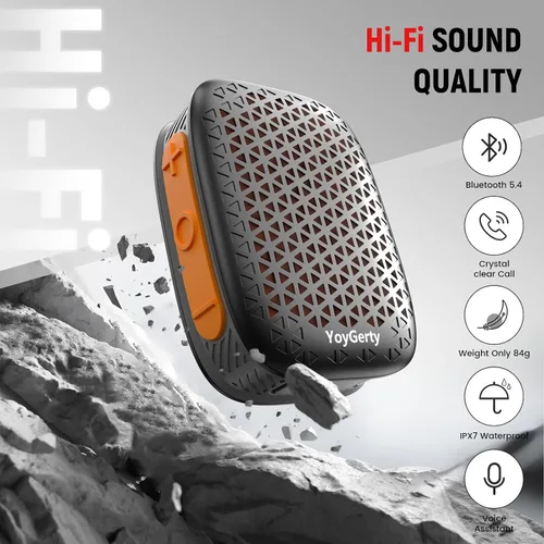 Vista 2 de Wearable Bluetooth Speaker, IPX7 Waterproof Clip-on Mini Speakers Negro