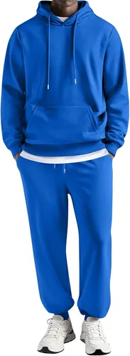 Vista 55 de COOFANDY Conjunto deportivo de 2 piezas para hombre, conjunto deportivo casual con capucha