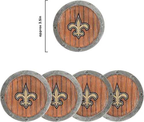 Vista 19 de FOCO NFL Team Logo 5-Pack Barrel Beverage Drink Coaster Set