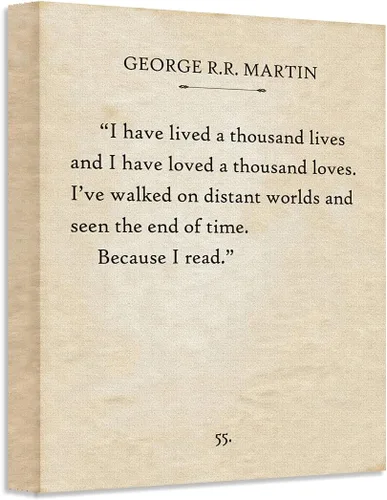 Vista 6 de Lone Star Art He vivido mil vidas – Cita de George R.R. Martin 11x14 Póster enmarcado, Arte literario para lectores, Impreso motivacional, Regalo