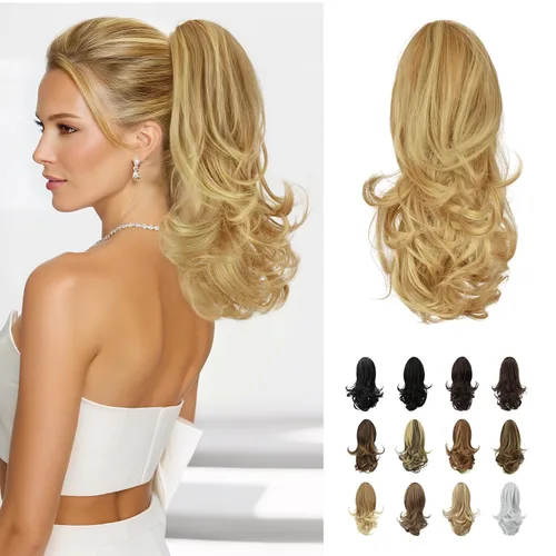 Vista 47 de SOFEIYAN Extensión de Cola de Caballo de 13" Larga y Rizada con Clip en Garra, Extensión de Cabello Sintético de Aspecto Natural para Mujeres