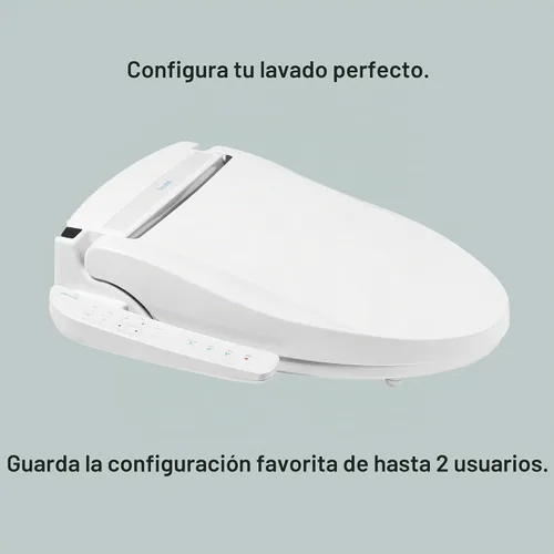 Vista 7 de Brondell LT89 - Asiento de inodoro con bidé eléctrico, se adapta a inodoros alargados, color blanco – Control lateral, lavado con agua caliente