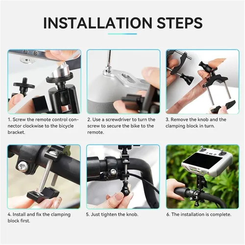 Vista 5 de [Piezas de drones] Rc Bike Mount para DJI Mini 3 Pro Drone Soporte de control remoto Seguimiento Bicicleta Soporte Soporte Soporte Fix Rack Protable