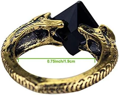 Vista 3 de MAIWEIXI Anillo de horcrux de cristal, reliquias de la muerte, anillo mágico, piedra de resurrección, bronce retro, Zinc, no conocido