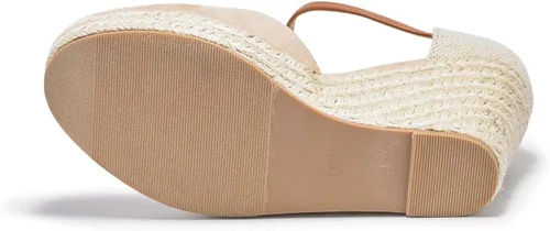 Vista 7 de FISACE - Alpargatas de verano para mujer, sandalias de plataforma, con hebilla en el tobillo y puntera cerrada